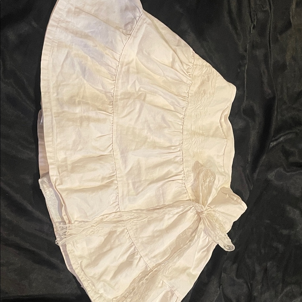 Women's White Ruffled Shorts